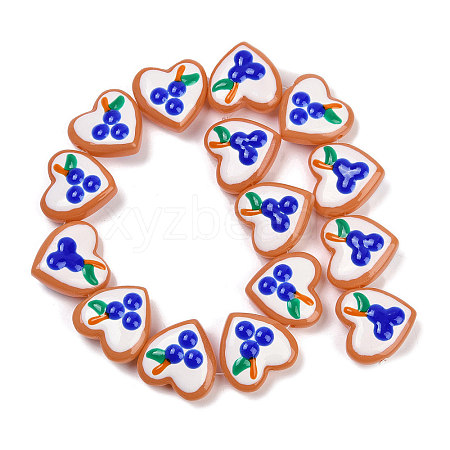 Handmade Heart Lampwork Beads Strands LAMP-P069-04B-03-1