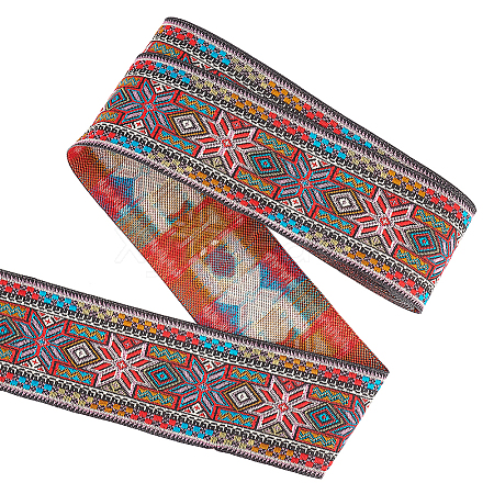 Ethnic Style Embroidery Polyester Ribbons OCOR-WH0079-40B-1