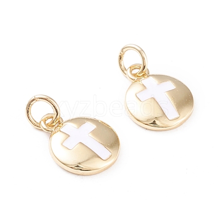 Brass Enamel Charms KK-F814-22G-1