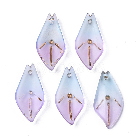 Transparent Spray Painted Glass Pendants GLAA-R215-03-A01-1