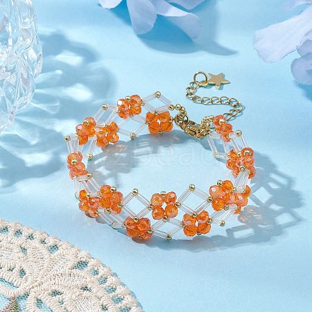 Handmade Glass Seed Beaded Bracelets for Women BJEW-MZ00124-02-1