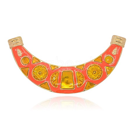 Golden Plated Iron Enamel Links ENAM-J188-03G-1