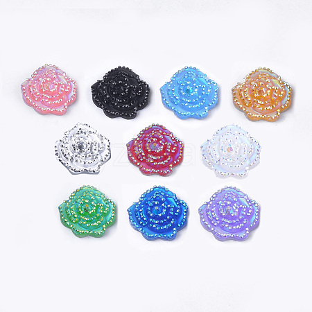 Resin Rhinestone Cabochons CRES-T012-02-1