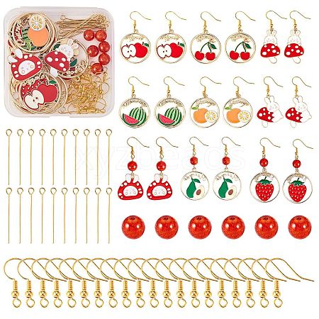 DIY Fruit & Rabbit Drop Earring Making Kit DIY-SZ0007-52-1