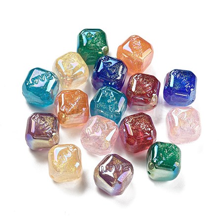 Iridescent Plating  Acrylic Beads MACR-K353-06-1