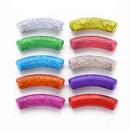 Opaque Crackle Acrylic Beads X1-MACR-S372-002N-1