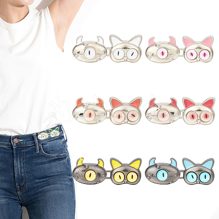 GOMAKERER 7 Pairs 7 Colors Monster Shape Alloy Adjustable Jean Button Pins AJEW-GO0001-33-1