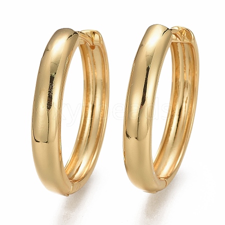 Brass Huggie Hoop Earrings LS-EJEW-F260-01A-G-1
