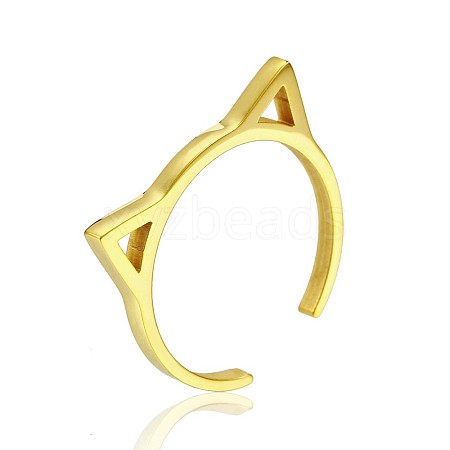 Simple Stainless Steel Adjustable Cuff Rings for Women WT4746-10-1