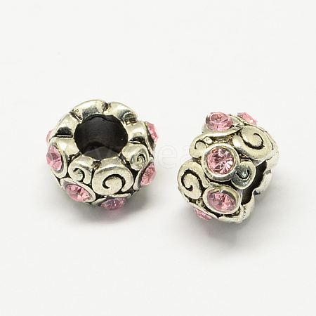 Alloy Rhinestone European Beads MPDL-R036-09I-1