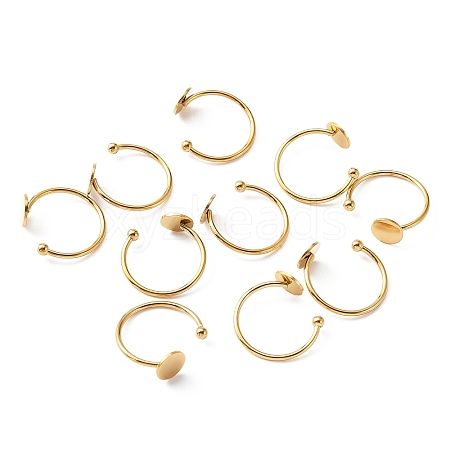 10Pcs 304 Stainless Steel Open Cuff Rings Findings DIY-WH0410-55G-1