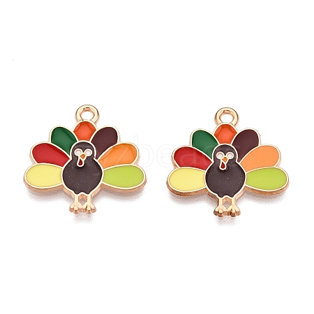 Thanksgiving Day Theme Alloy Enamel Pendants ENAM-T020-35B-1