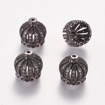 Brass Cubic Zirconia Beads ZIRC-F001-183B-B-1