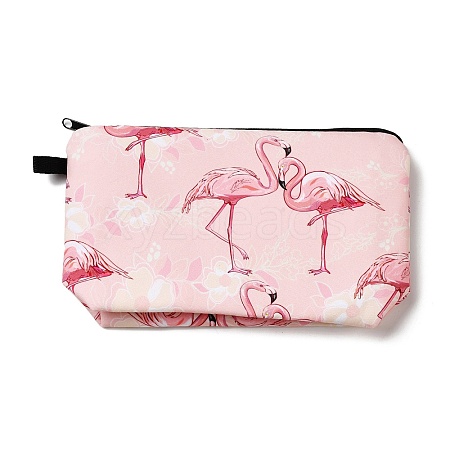 Flamingo Pattern Polyester  Makeup Storage Bag AJEW-Z013-01B-1