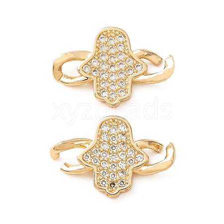 Brass Micro Pave Cubic Zirconia Connector Charms CU-CJC6430-01G-1