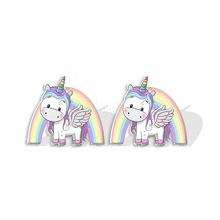 Acrylic Unicorn Stud Earrngs for Women PW-WGBF812-13-1