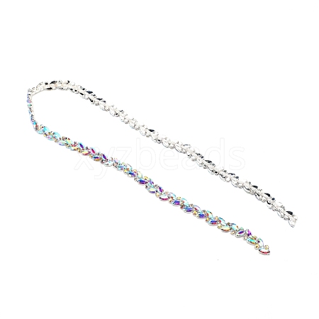 Iron Glass Rhinestone Strass Chains FIND-WH0091-63B-1