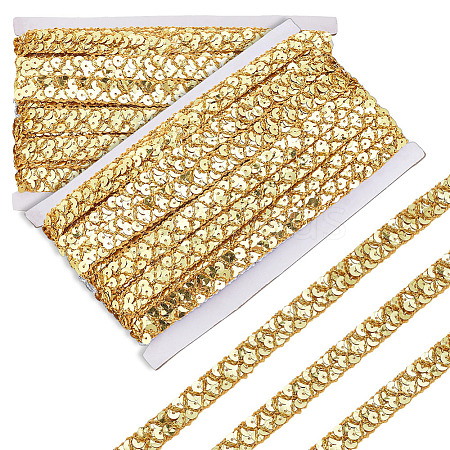 Sparkle Polyester Wavy Lace Trim Ribbon OCOR-WH0082-563B-1