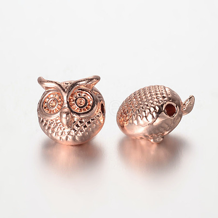 Owl Alloy Beads PALLOY-L161-04RG-1