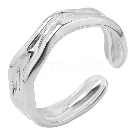 Minimalist Serpent Stainless Steel Ring Open Cuff Rings for Women ZX5128-1-1