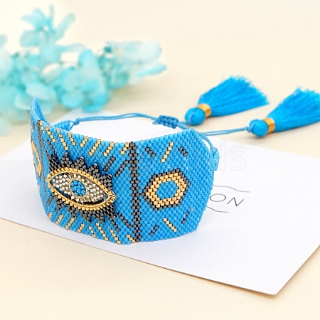 Friendship Eye Loom Pattern Seed Beads Bracelets for Women BJEW-Z013-15C-1