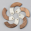 Opaque Resin & Walnut Wood Pendants RESI-S389-007A-C04-1