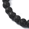 Natural Lava Rock Round Beaded Bracelets BJEW-JB09881-07-4