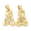 Brass Micro Pave Cubic Zirconia Pendants KK-M249-17G-1