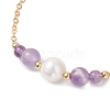 Natural Amethyst Beads Link Bracelets BJEW-JB13087-02-3