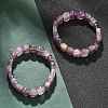 Natural Amethyst Beaded Stretch Bracelets for Women Men BJEW-M049-04D-2