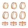 Yilisi 6Pcs 6 Size 201 Stainless Steel Grooved Finger Ring Settings FIND-YS0001-11-10