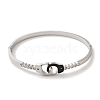 304 Stainless Steel Rhinestone Bangles BJEW-F474-04P-2