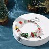 Snowman & Candy Cane Alloy Charm Bracelet BJEW-TA00265-2
