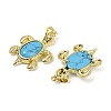 Synthetic Turquoise & Brass Pendants KK-F887-01G-06-2