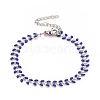 Enamel Wheat Link Chains Bracelet BJEW-P271-02P-06-1