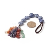 Heart Natural Blue Spot Jasper & Mixed Stone Chips Tassel Pendant Decorations HJEW-JM00948-01-2