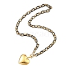 304 Stainless Steel Enamel Photo Heart Locket Pendant Cable Chain Necklaces with OT Clasps for Women Men NJEW-JN06005-5