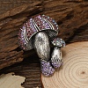 Mushroom Rhinestone Brooch Pin PW-WGEBA46-01-1