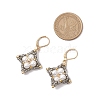 Glass Seed Beads Rhombus Leverback Earrings EJEW-MZ00346-02-3