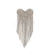 Heart with Tassel Glitter Hotfix Rhinestone DIY-WH0301-05-1