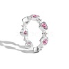 Cubic Zirconia Heart Cuff Ring RJEW-Q814-15S-2