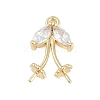 Rack Plating Brass with Cubic Zirconia Pendants KK-Q018-04G-1