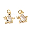Brass Micro Pave Clear Cubic Zirconia Charms CU-CBAF0F8-16A-G-1