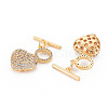 Brass Micro Pave Clear Cubic Zirconia Toggle Clasps KK-S354-295B-01-NF-2