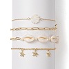 4Pcs 4 Style Natural Shell Beaded Anklets Set AJEW-AN00526-1