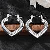 Heart 304 Stainless Steel Hoop Earrings for Women EJEW-A125-36S-2