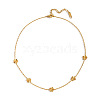 304 Stainless Steel Flower Link Chain Necklaces for Women BR4750-5