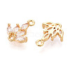 Brass Pave Clear Cubic Zirconia Connector Charms KK-T078-03G-03-2