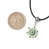 Evil Eye Handmade Lampwork & Glass Sead Beaded Pendant Necklaces NJEW-MZ00092-03-3