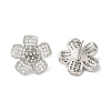 Rack Plating Brass Clear Cubic Zirconia Stud Earrings EJEW-U012-03P-2